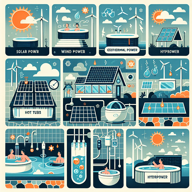 renewable energy sources for hot tubs collage
