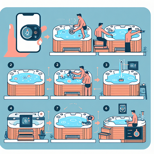 smart thermostat installation on a hot tub