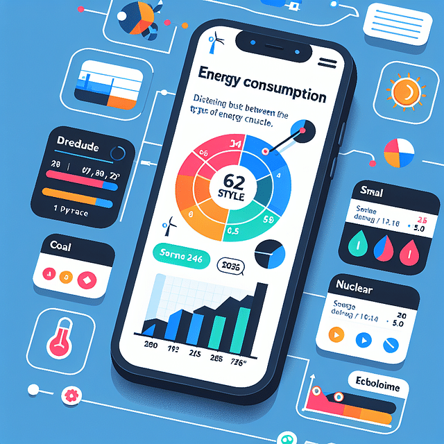 mobile app displaying energy consumption data
