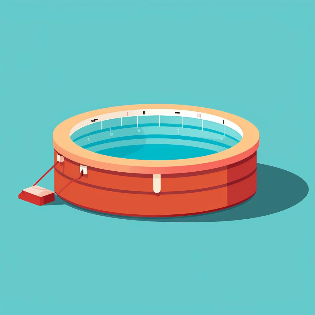 Measuring tape showing the dimensions of a hot tub