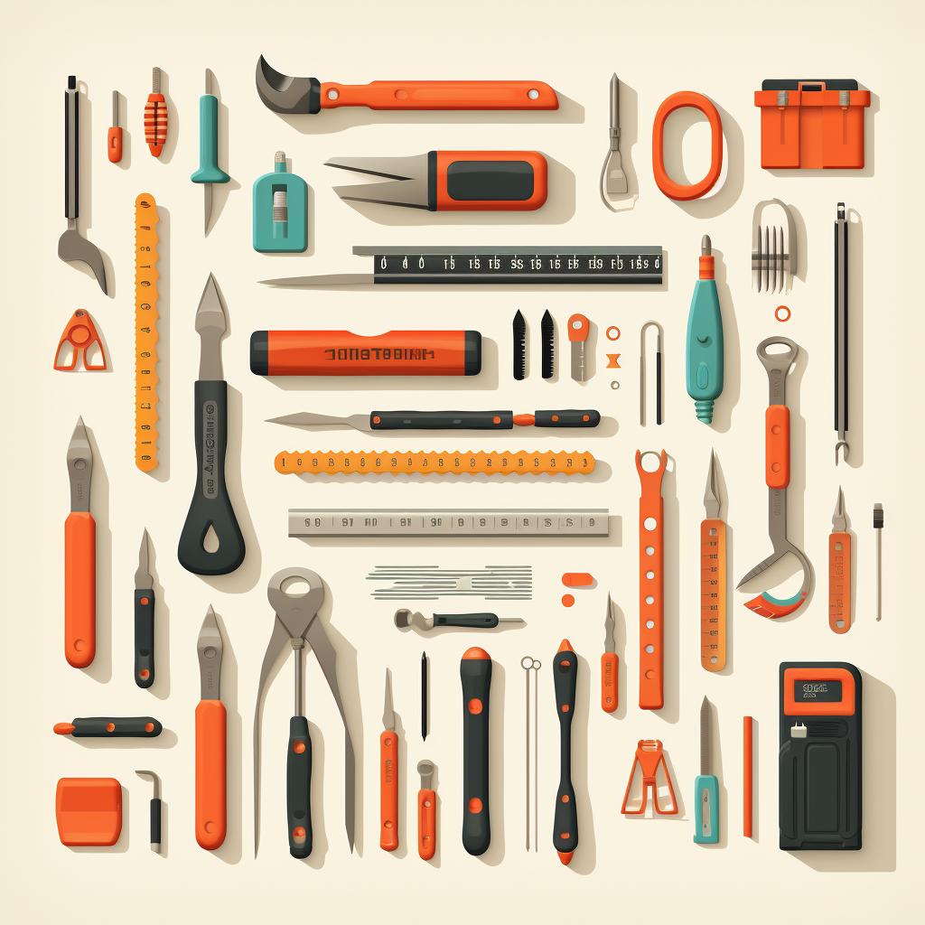 A set of tools laid out neatly on a table