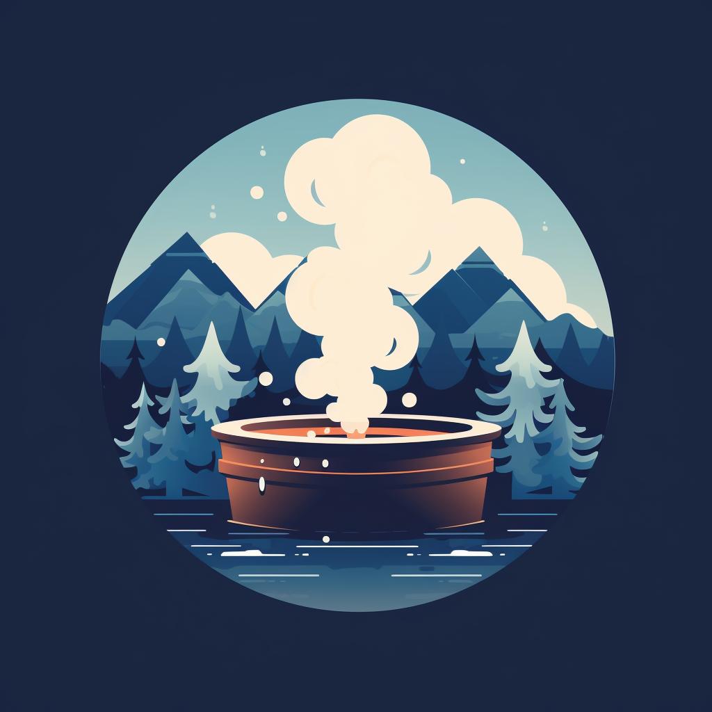 A turned on hot tub with steam rising
